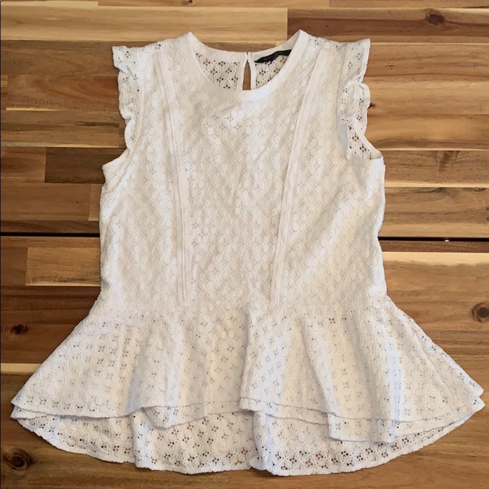 Banana Republic White Lace Blouse